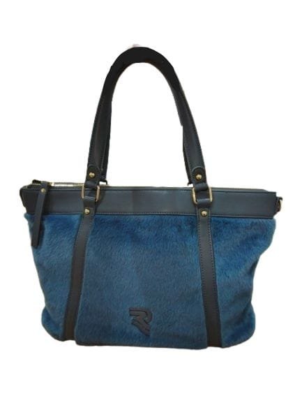 BOLSO PELO AZUL ALARGADO HORIZONTAL