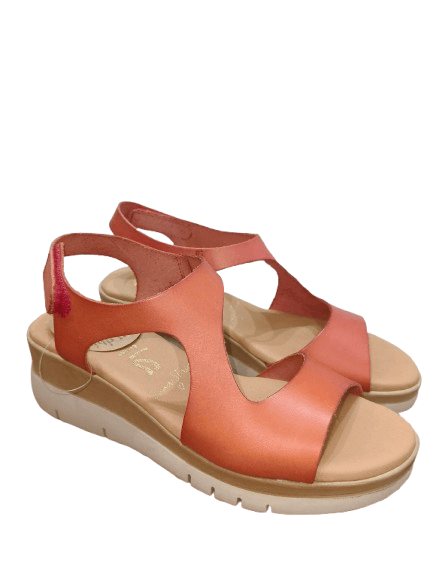 ALLEN SANDALIA PIEL CARMIN CIERRE VELCRO