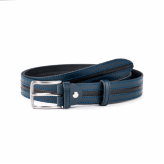 Cinturón Piel Cosido 30 mm AZUL Calzados Quesada (SKU 10382)