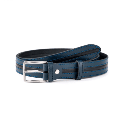 Cinturón Piel Cosido 30 mm AZUL Calzados Quesada (SKU 10382)