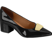 ZAPATO SALON NEGRO DETALLE DORADO Calzados Quesada (SKU 10763)